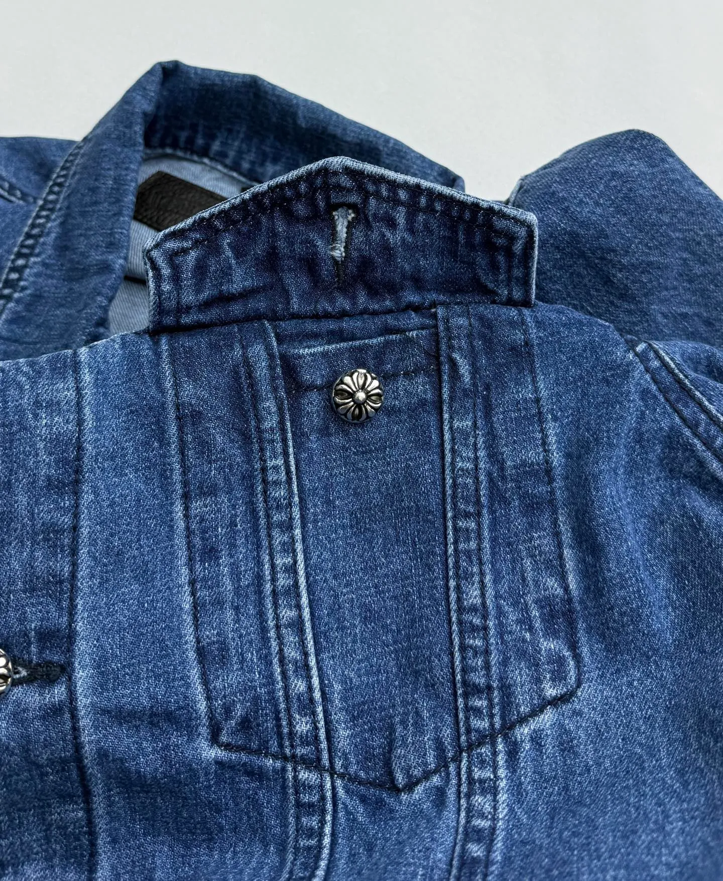 P550 Chrome Hearts washed denim denim jacket S/M/L/XL